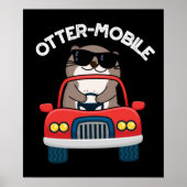 Otter-mobile Funny Animal Car Pun Poster (Voorkant)