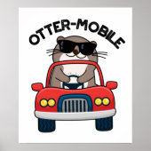 Otter-mobile Funny Animal Car Pun Poster (Voorkant)