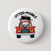Otter-mobile Funny Animal Car Pun Ronde Button 5,7 Cm (Voorkant)