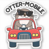Otter-mobile Funny Animal Car Pun Sticker (Voorkant)