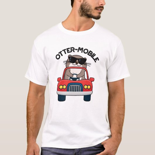 Otter-mobile Funny Animal Car Pun T-shirt (Voorkant)