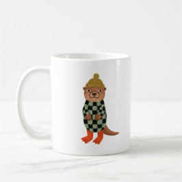 Otter Muts Zwart En Wit Mok