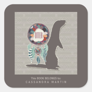 Otter Native American Animal Spirit Book Vierkante Sticker