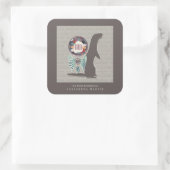 Otter Native American Animal Spirit Book Vierkante Sticker (Tas)