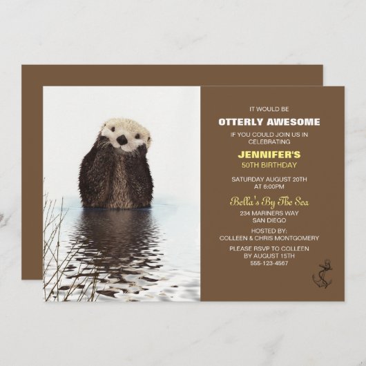 Otter Nautical Birthday, Geweldige Kaart (Voorkant / Achterkant)