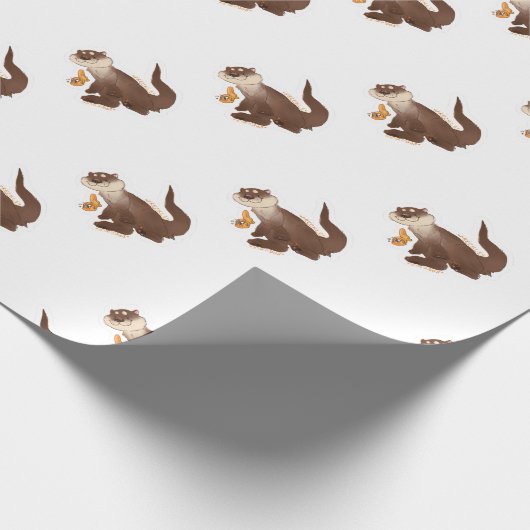 Otter n'Goldfish Cadeaupapier (Hoek)