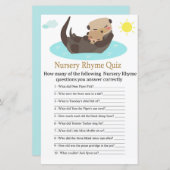 Otter Nursery Rhyme Quiz baby shower game (Voorkant / Achterkant)