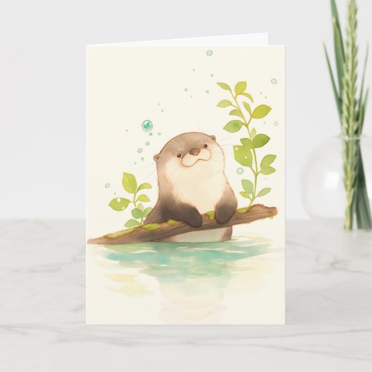 Otter op de Drijfhout Droom Kaart (Voorkant)