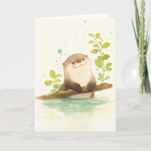 Otter op de Drijfhout Droom Kaart