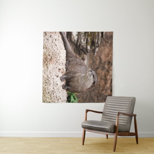 otter op de rots wandkleed (In Situ (horizontaal))