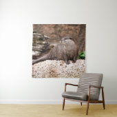 otter op de rots wandkleed (In situ)