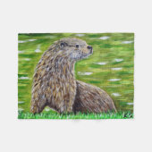 Otter op een rivieroever fleece deken (Voorkant (Horizontaal))