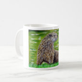 Otter op een rivieroever koffiemok (Voorkant links)