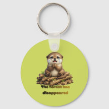 Otter op Gehakte Boomstammen Bosbehoud Ontwerp