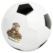 Otter op Gehakte Boomstammen Bosbehoud Ontwerp Voetbal (Drie kwart)