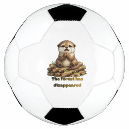 Otter op Gehakte Boomstammen Bosbehoud Ontwerp Voetbal