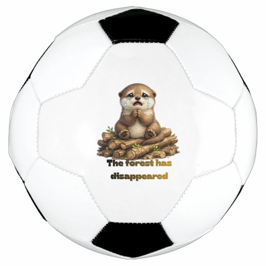 Otter op Gehakte Boomstammen Bosbehoud Ontwerp Voetbal (Voorkant)