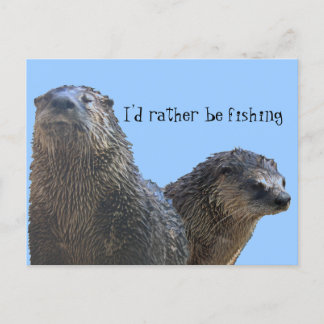 otter, otter 2, ik zou liever vissen briefkaart