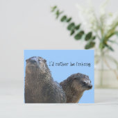 otter, otter 2, ik zou liever vissen briefkaart (Staand voorkant)
