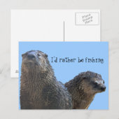 otter, otter 2, ik zou liever vissen briefkaart (Voorkant / Achterkant)