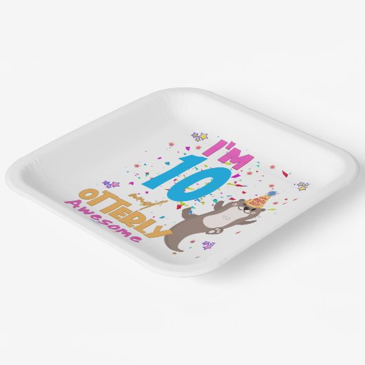 Otter Otterly Geweldige Birthday Girl Papieren Bordje (Gebogen)