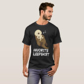 Otter Otters Nap Sleeping Sleep Pajama Pajamas Nig T-shirt (Voorkant volledig)
