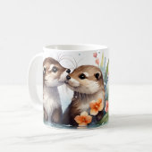 Otter paar kussen samen voor altijd Valentijn Koffiemok (Voorkant links)