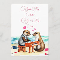 Otter paar liefde Wenskaart