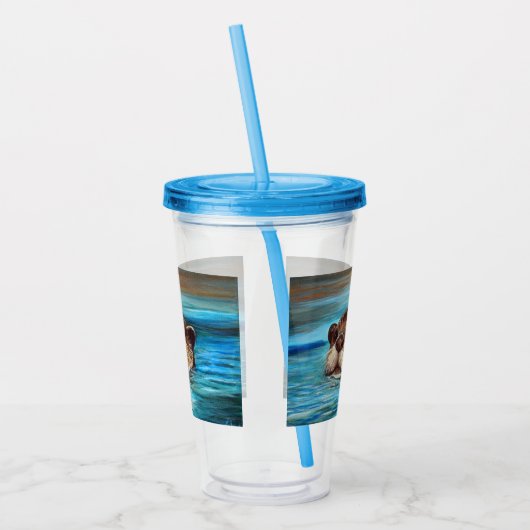 Otter Painting Acryl Drinkbeker (Links)