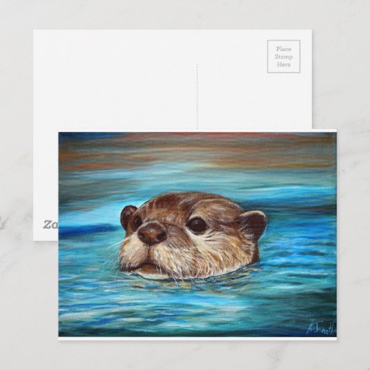 Otter Painting Briefkaart (Voorkant / Achterkant)