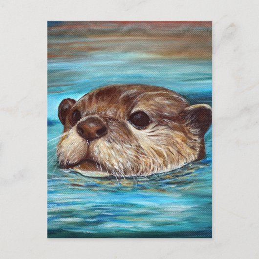Otter Painting Briefkaart (Voorkant)