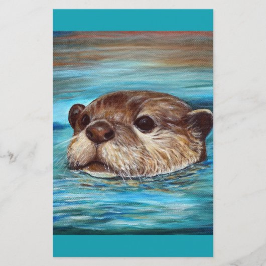 Otter Painting Briefpapier (Voorkant)