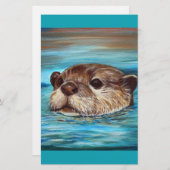 Otter Painting Briefpapier (Voorkant / Achterkant)