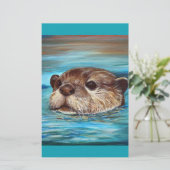 Otter Painting Briefpapier (Staand voorkant)