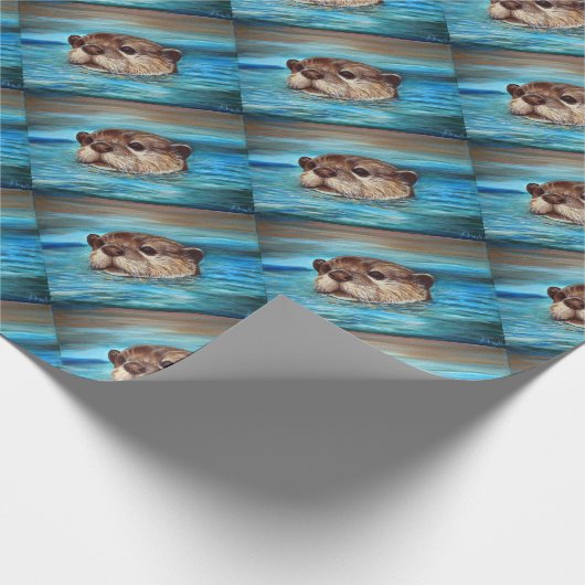 Otter Painting Cadeaupapier (Hoek)