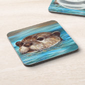 Otter Painting Drankjes Onderzetter (Linkerzijde)
