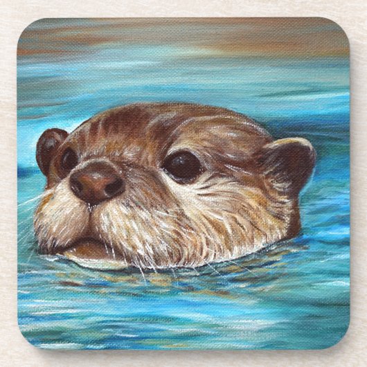 Otter Painting Drankjes Onderzetter (Voorkant)