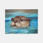 Otter Painting Fleece Deken (Voorkant (Horizontaal))