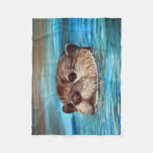 Otter Painting Fleece Deken (Voorkant)