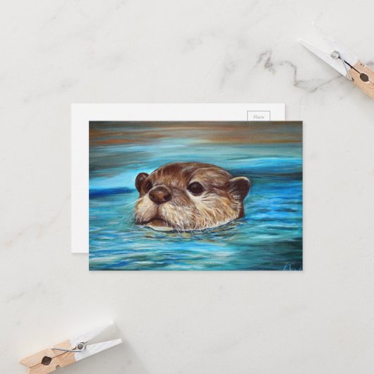 Otter Painting Kaart (Voorkant / Achterkant in situ)