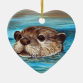 Otter Painting Keramisch Ornament (Voorkant)