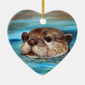 Otter Painting Keramisch Ornament (Voorkant)