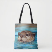 Otter Painting Tote Bag (Voorkant)