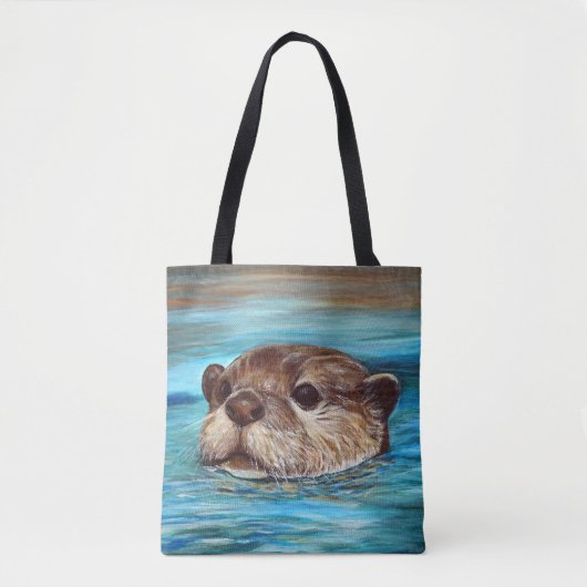 Otter Painting Tote Bag (Voorkant)