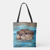 Otter Painting Tote Bag (Achterkant)