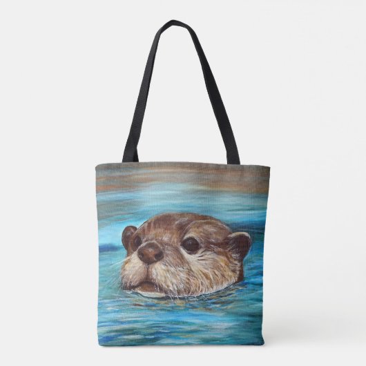 Otter Painting Tote Bag (Achterkant)