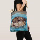Otter Painting Tote Bag (Dichtbij)