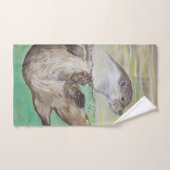 Otter Painting van de afspeelrivier Bad Handdoek (Handdoek)