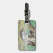 Otter Painting van de afspeelrivier Bagagelabel (Voorkant verticaal)