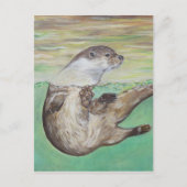 Otter Painting van de afspeelrivier Briefkaart (Voorkant)